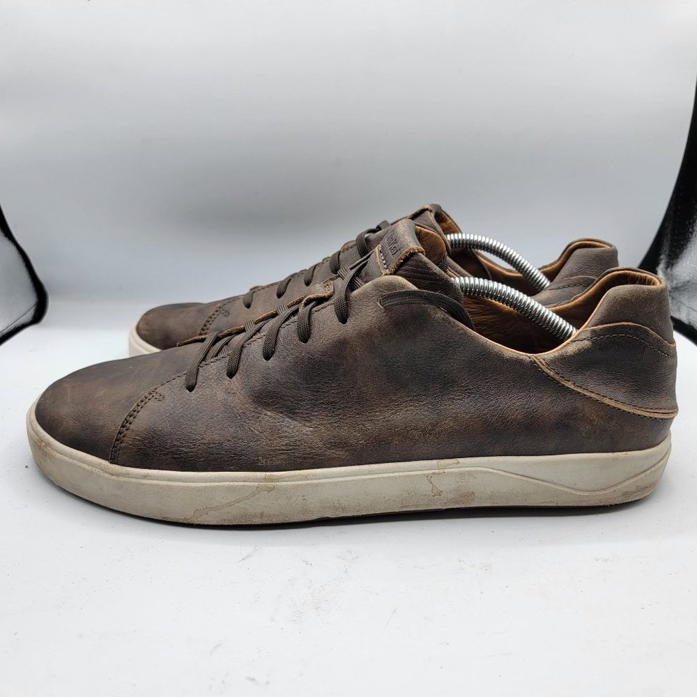 OluKai Lae'Ahi Li 'Ili Mens 13 Dark Brown Casual Leather Sneakers - 10455-6363 - Picture 5 of 12